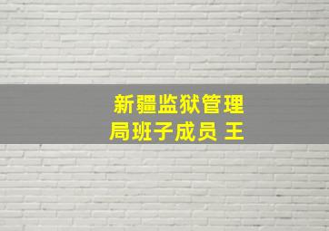 新疆监狱管理局班子成员 王